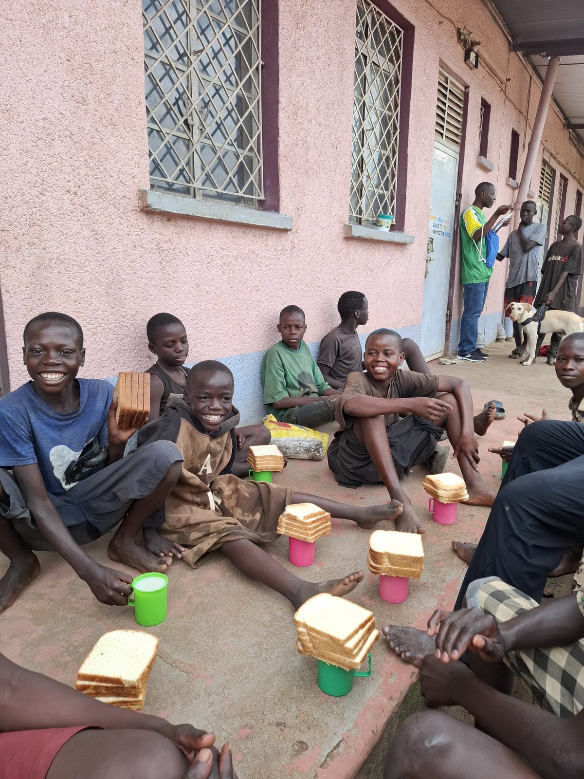 Children at a meal, or a CRO farm
